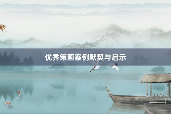 优秀策画案例默契与启示