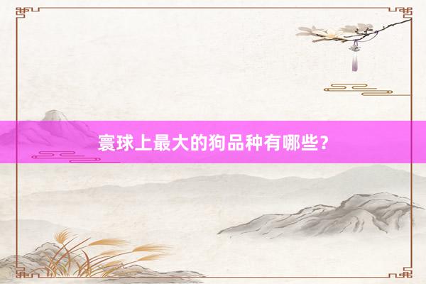 寰球上最大的狗品种有哪些?